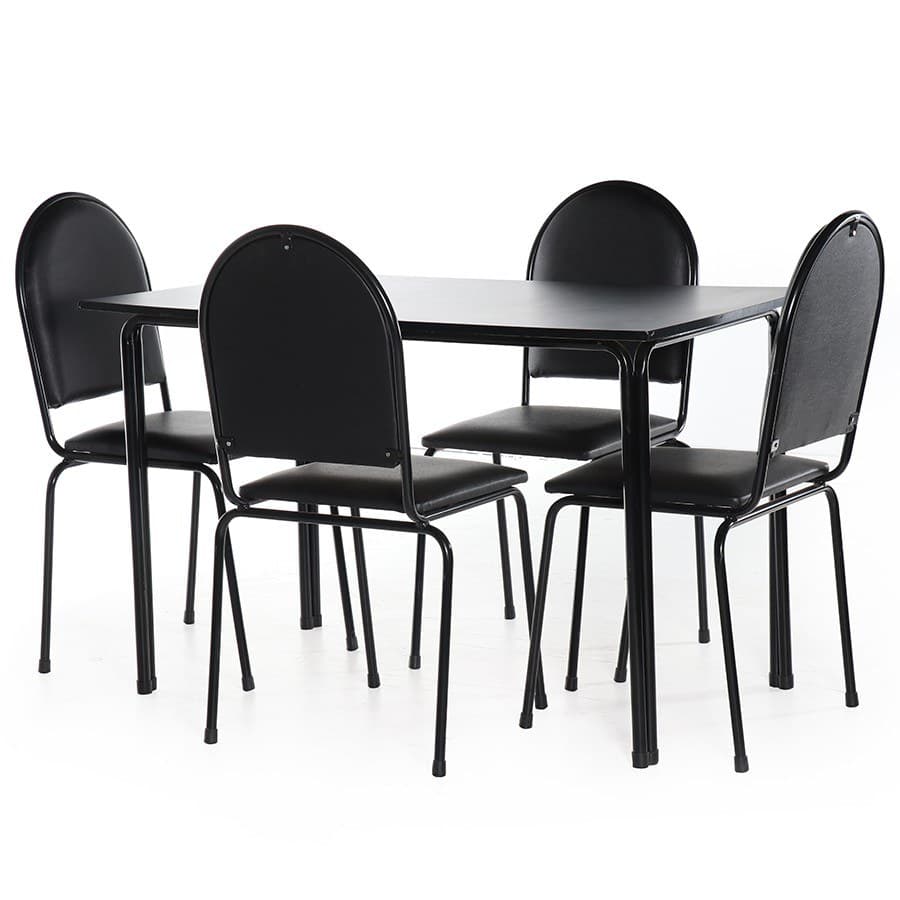 5-Piece Vegas Diner Set Black Frames & Seats